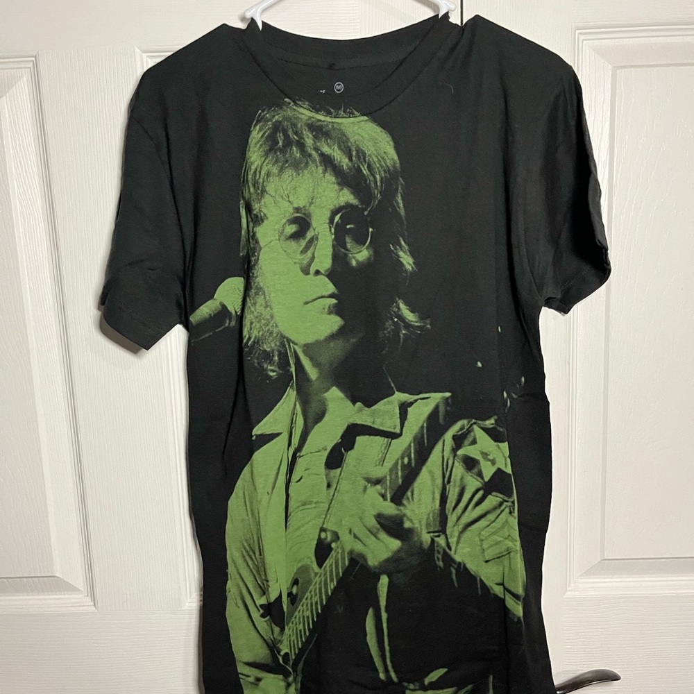 John Lennon Pact Black and Green Graphic Tee